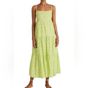 Faithfull the Brand Nyree Midi Dress Cremona Floral Print Sz Large Babydoll NWT